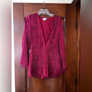 ASOS Red Fringe Romper Size 2